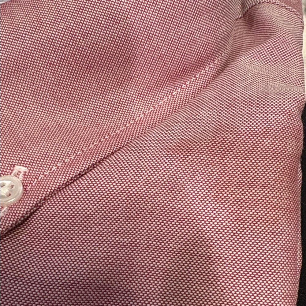 Arrow Men's Maroon Short Sleeve 60% Pima Cotton Dress Shirt NWT Read description - Picture 5 of 5